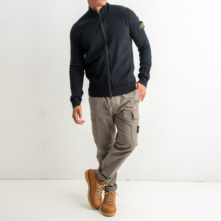 Stretch Wool Full Zip Sweater 5100062 Black