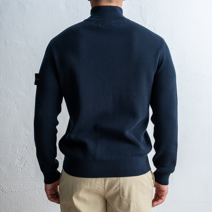 Knitted Zip Sweater Blue