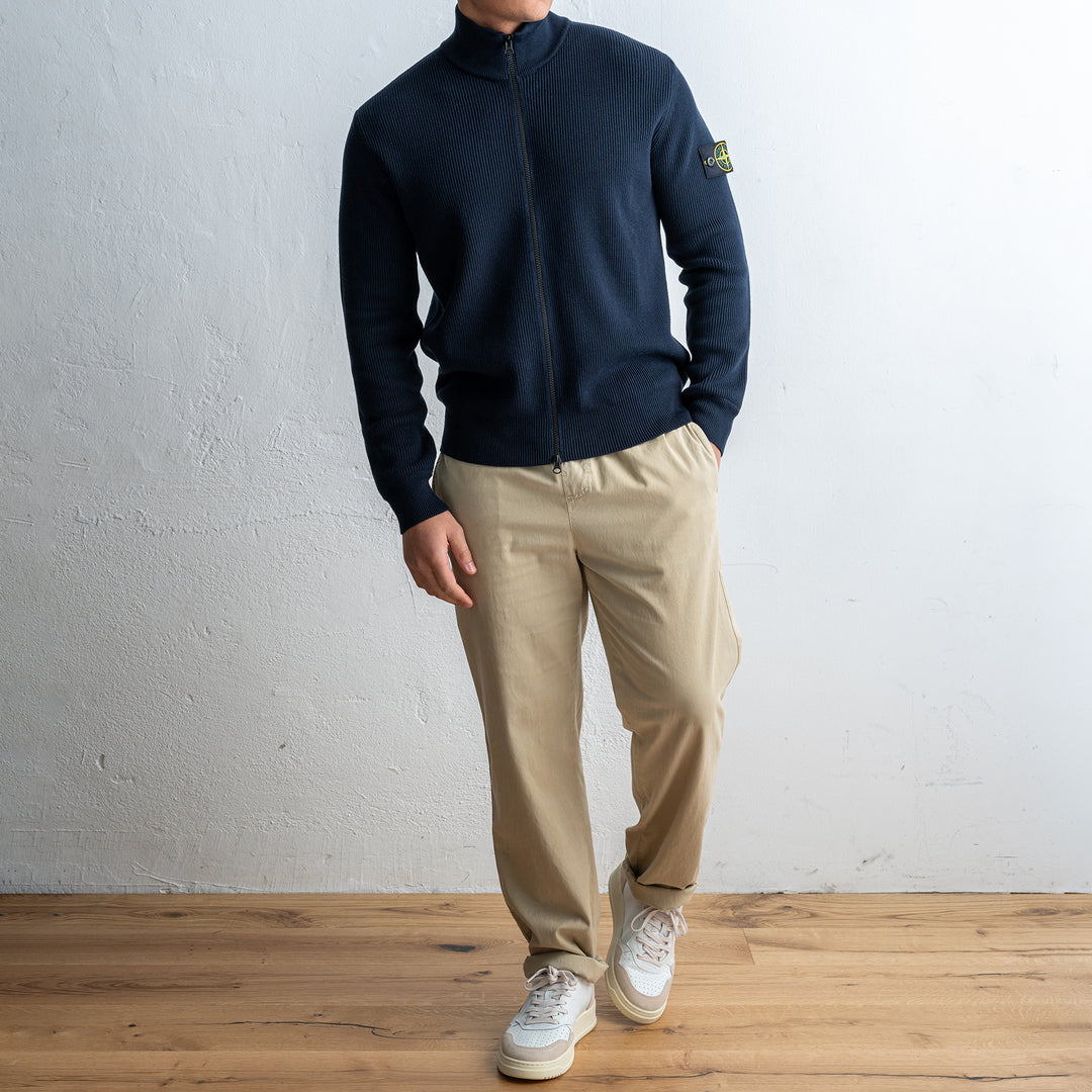 Knitted Zip Sweater Blue