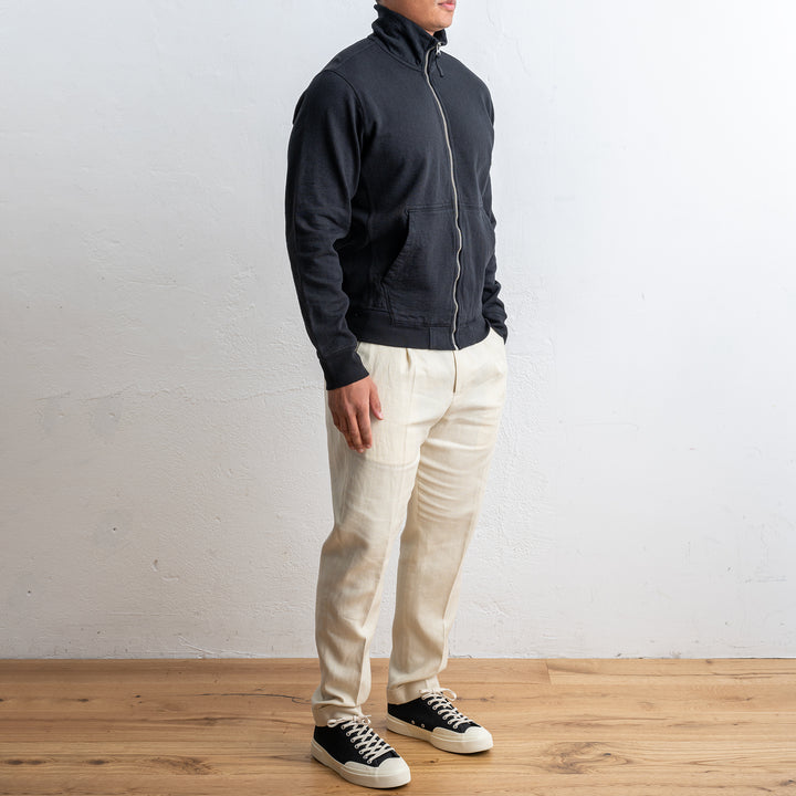 Washed Zip Up Cardigan Black