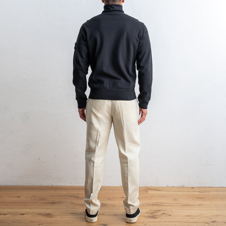 Washed Zip Up Cardigan Black
