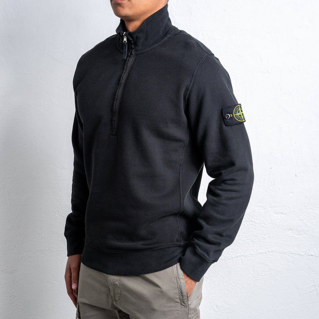 Cotton Half Zip Sweater Black