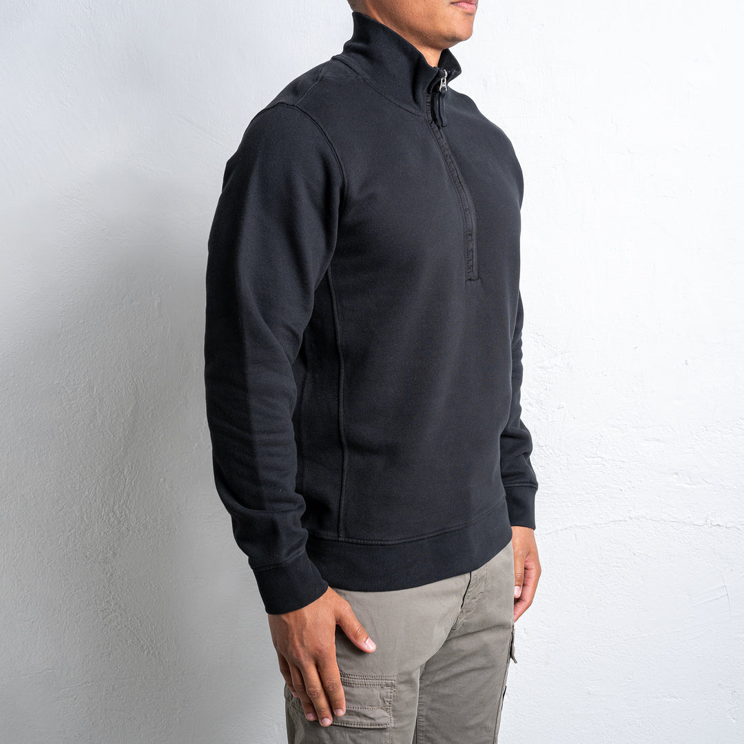 Cotton Half Zip Sweater Black