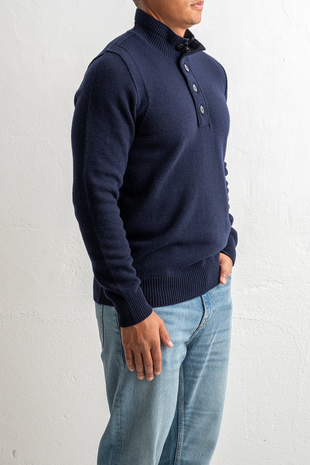 Lambswool Half Zip Sweater 5100040 Navy Blue