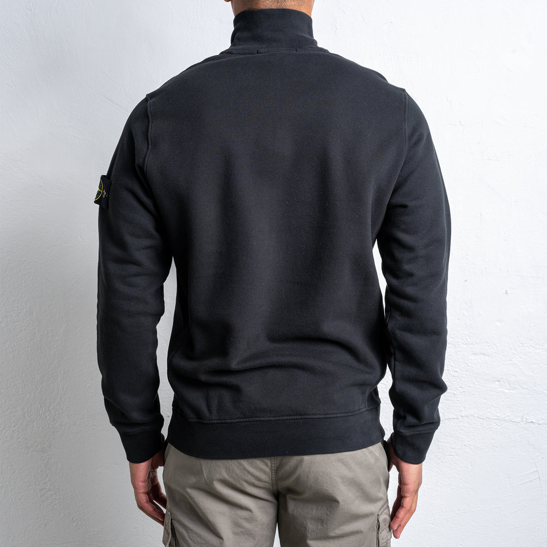 Cotton Half Zip Sweater Black