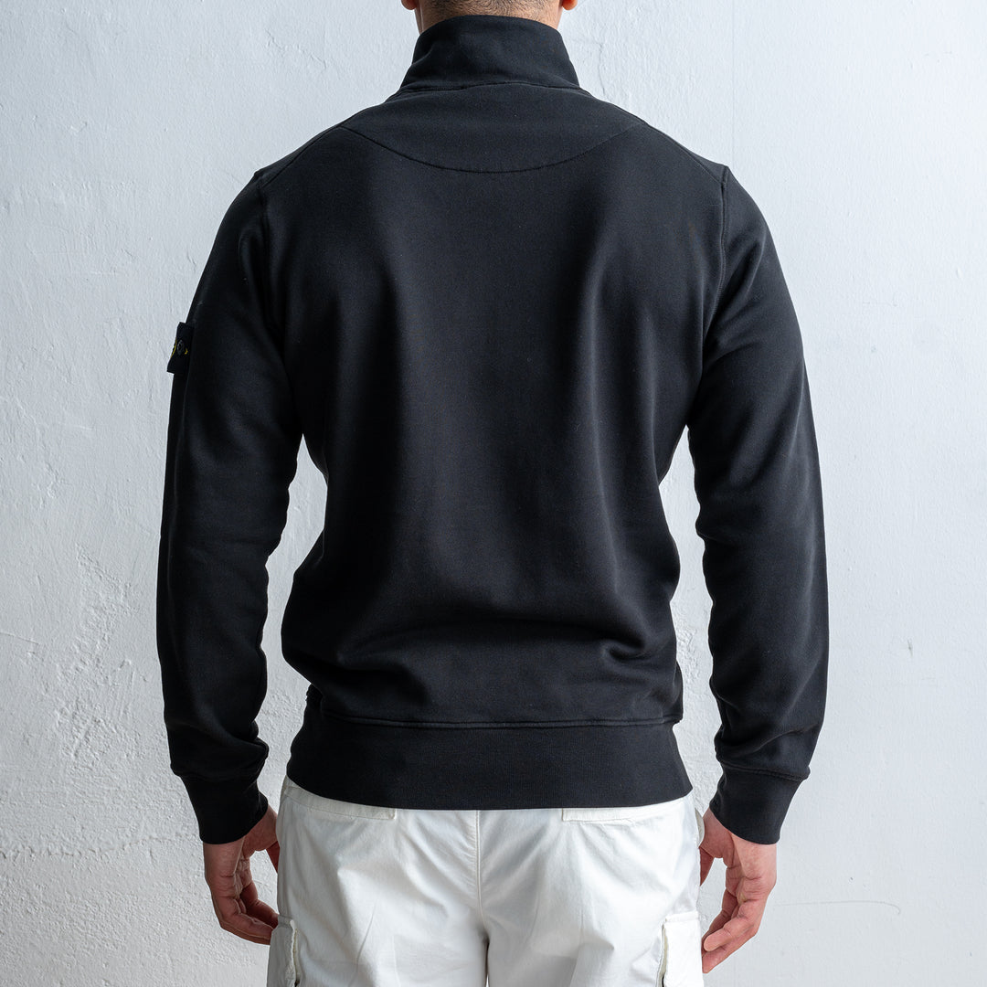 Half Zip Cotton Sweater Black