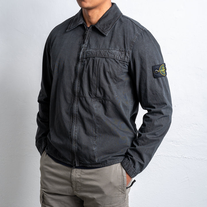 Cotton Woven Overshirt LEAD GREY