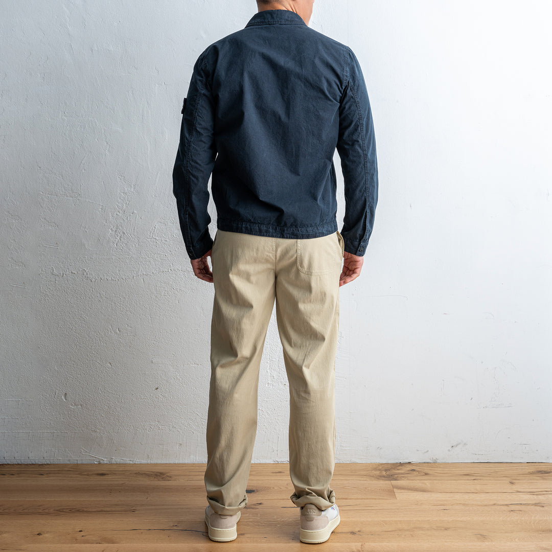 Classic Zip Overshirt Navy Blue