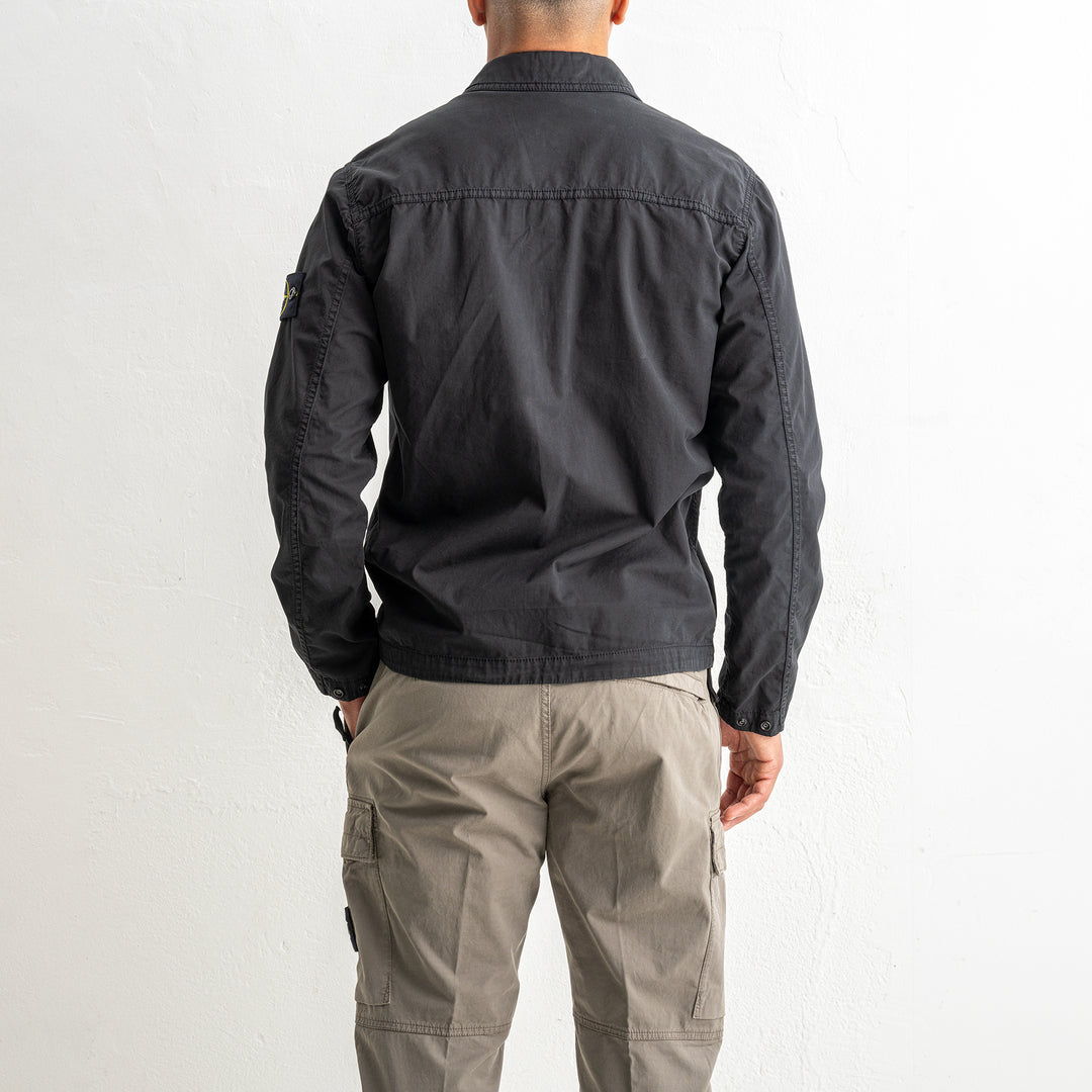Supima® Cotton Twill Stretch-TC Overshirt 1200003 Black