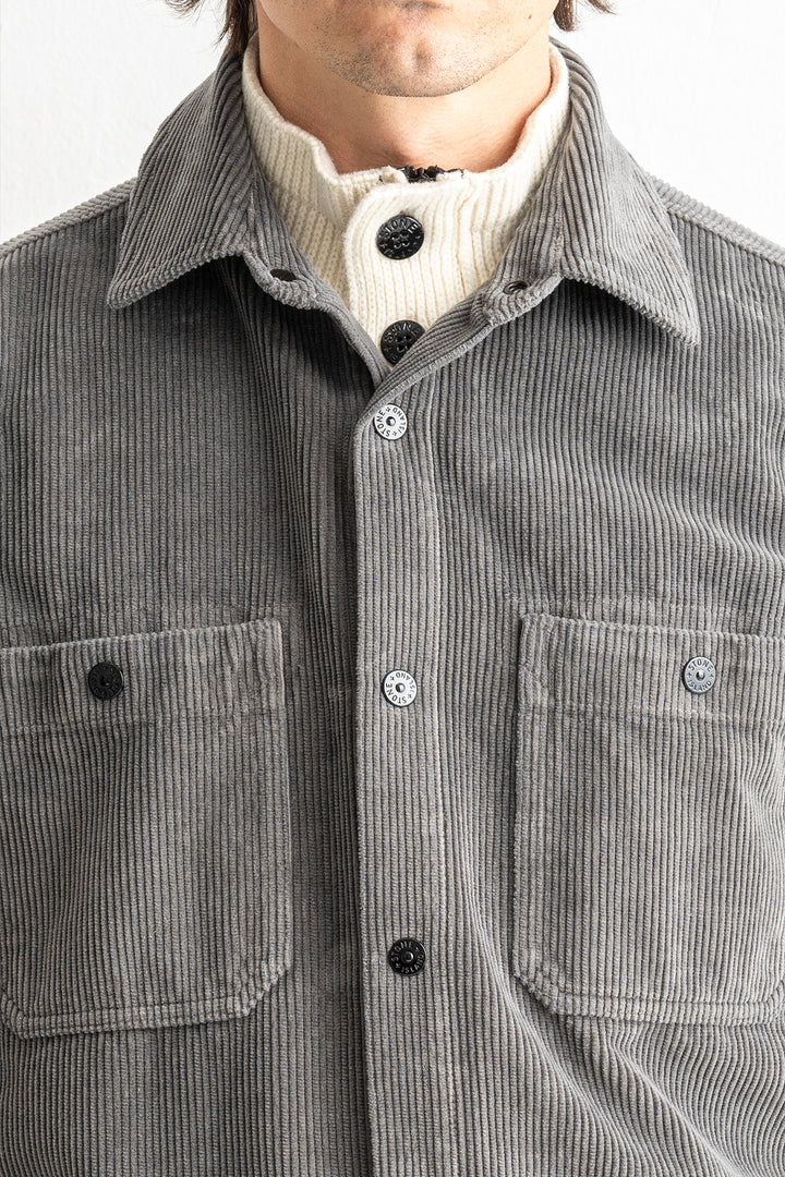 Organic Cotton Corduroy Overshirt 1200012 CEMENT
