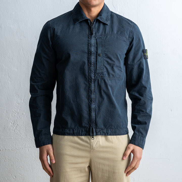 Classic Zip Overshirt Navy Blue