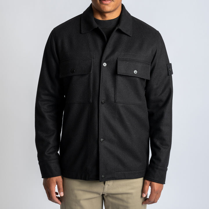 Ghost Button Overshirt Black