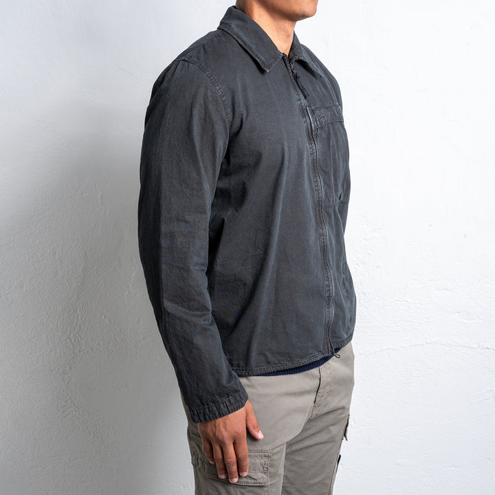 Cotton Woven Overshirt LEAD GREY