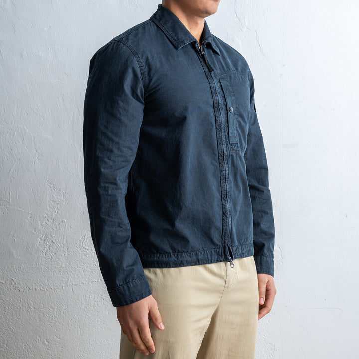 Classic Zip Overshirt Navy Blue