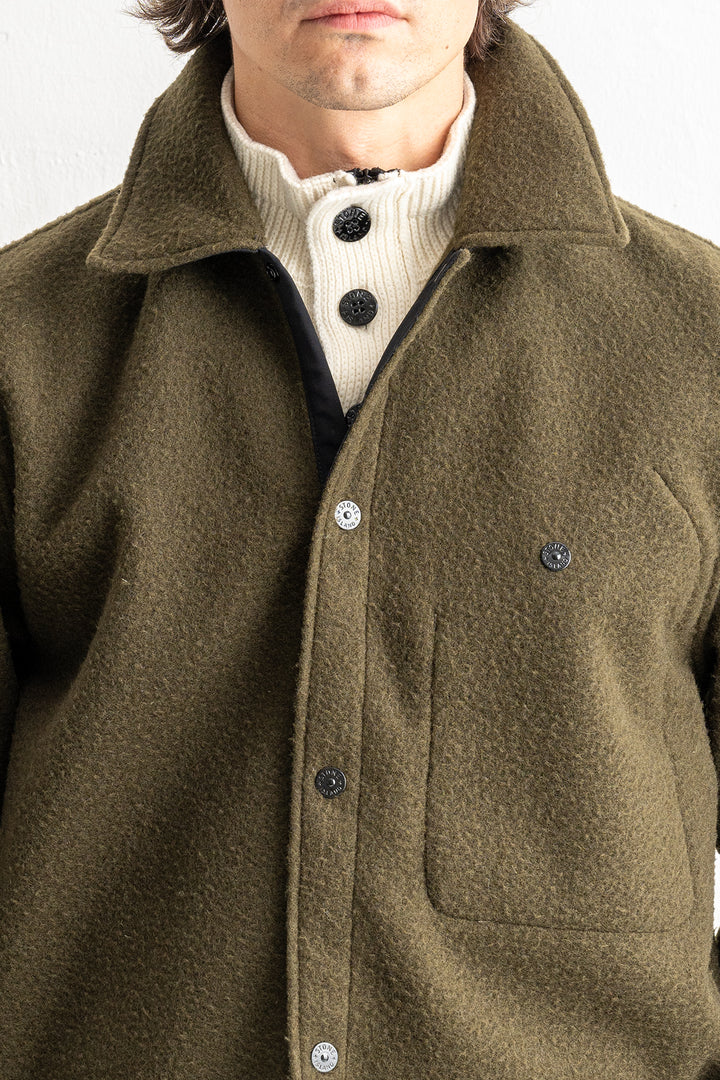 Panno Ratinato Overshirt 1200021 MILITARY GREEN
