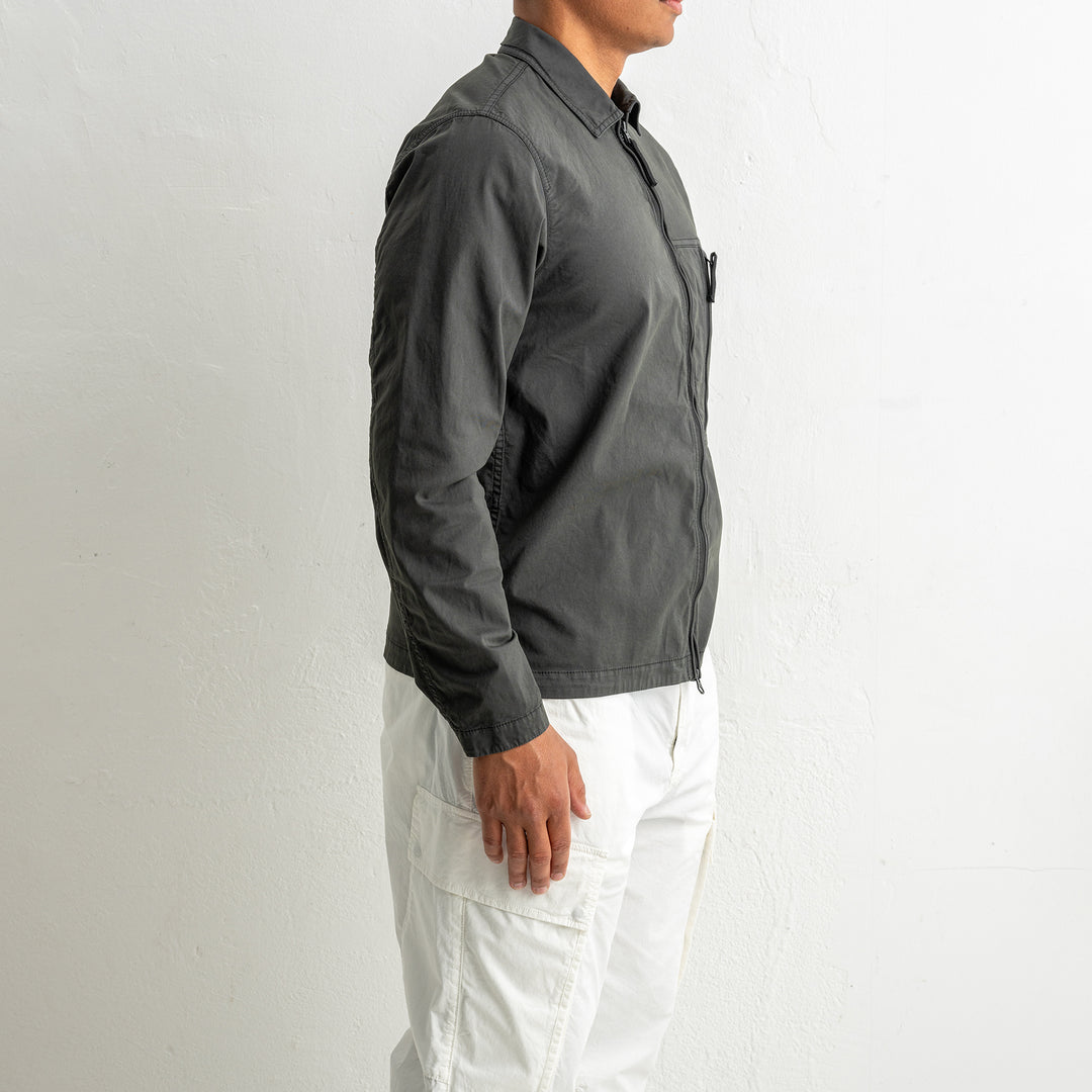 Supima® Cotton Twill Stretch-TC Overshirt 1200003 LEAD GREY