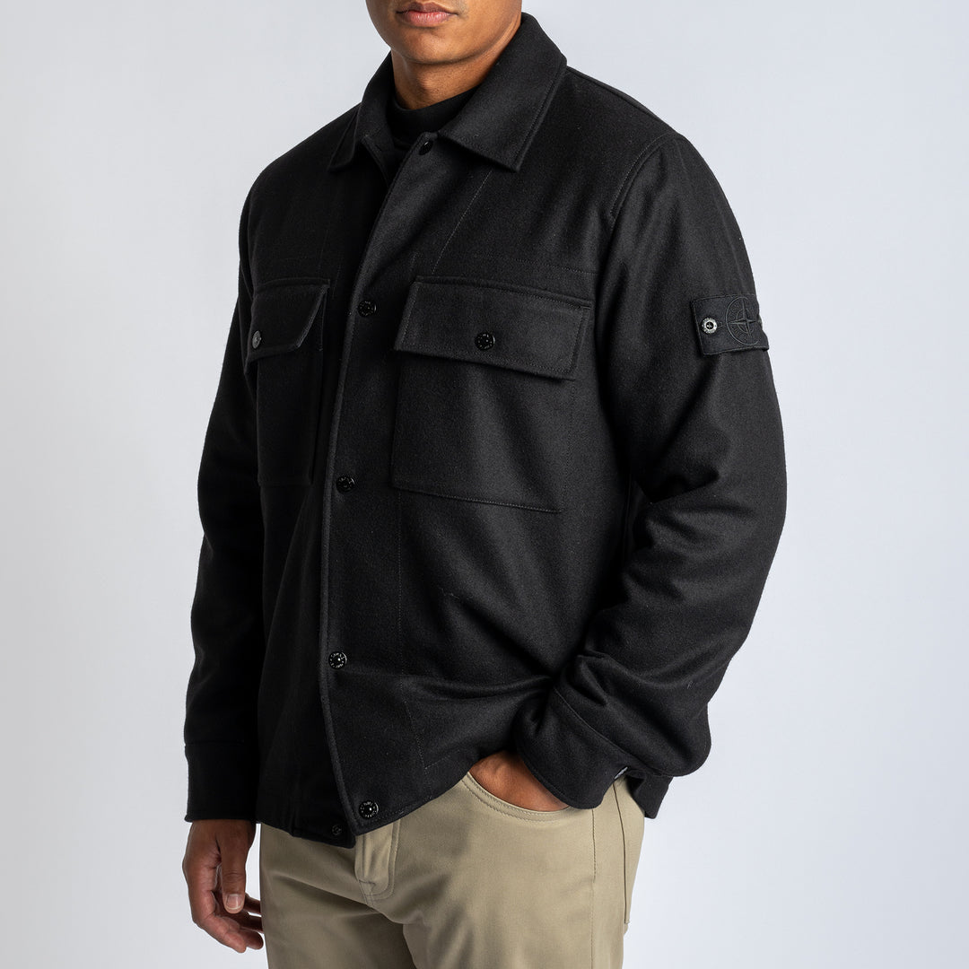 Ghost Button Overshirt Black