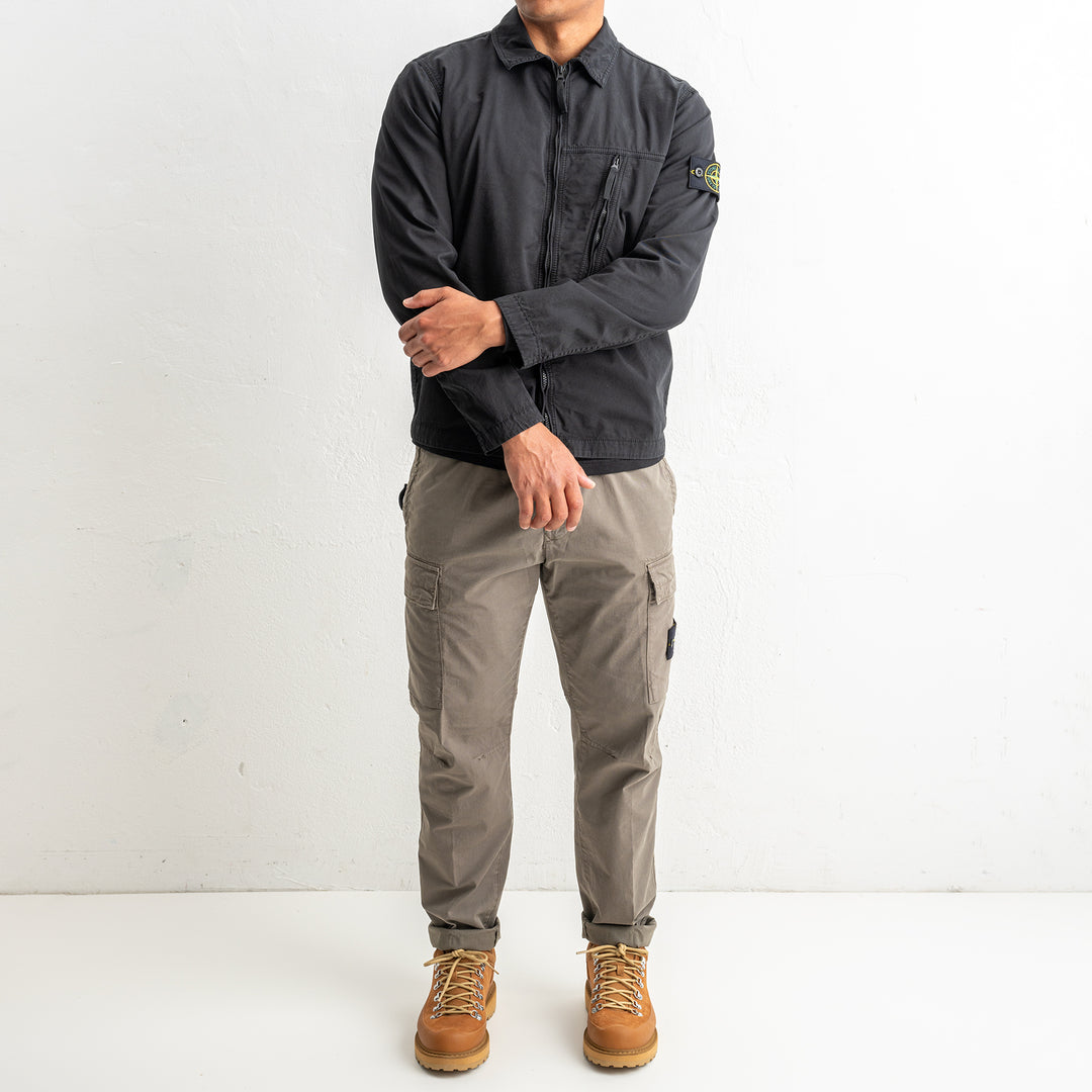 Supima® Cotton Twill Stretch-TC Overshirt 1200003 Black