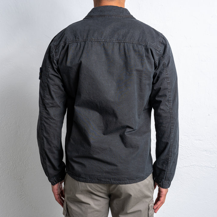 Cotton Woven Overshirt LEAD GREY