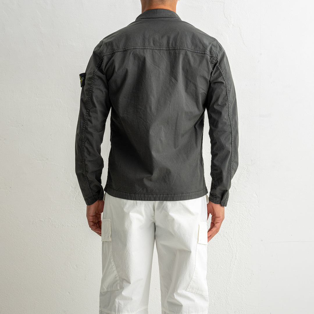 Supima® Cotton Twill Stretch-TC Overshirt 1200003 LEAD GREY