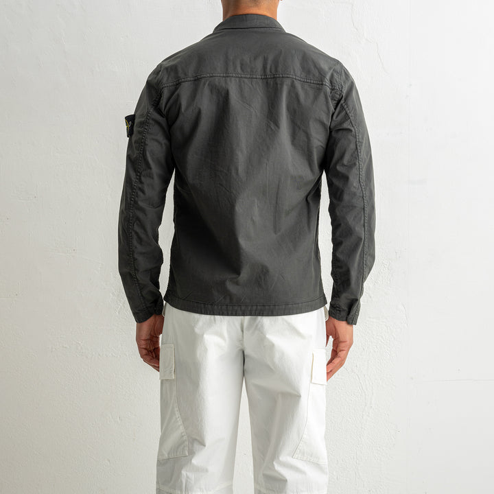 Supima® Cotton Twill Stretch-TC Overshirt 1200003 LEAD GREY