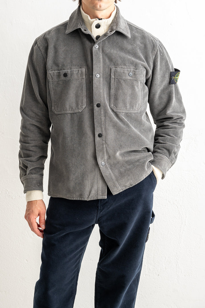 Organic Cotton Corduroy Overshirt 1200012 CEMENT