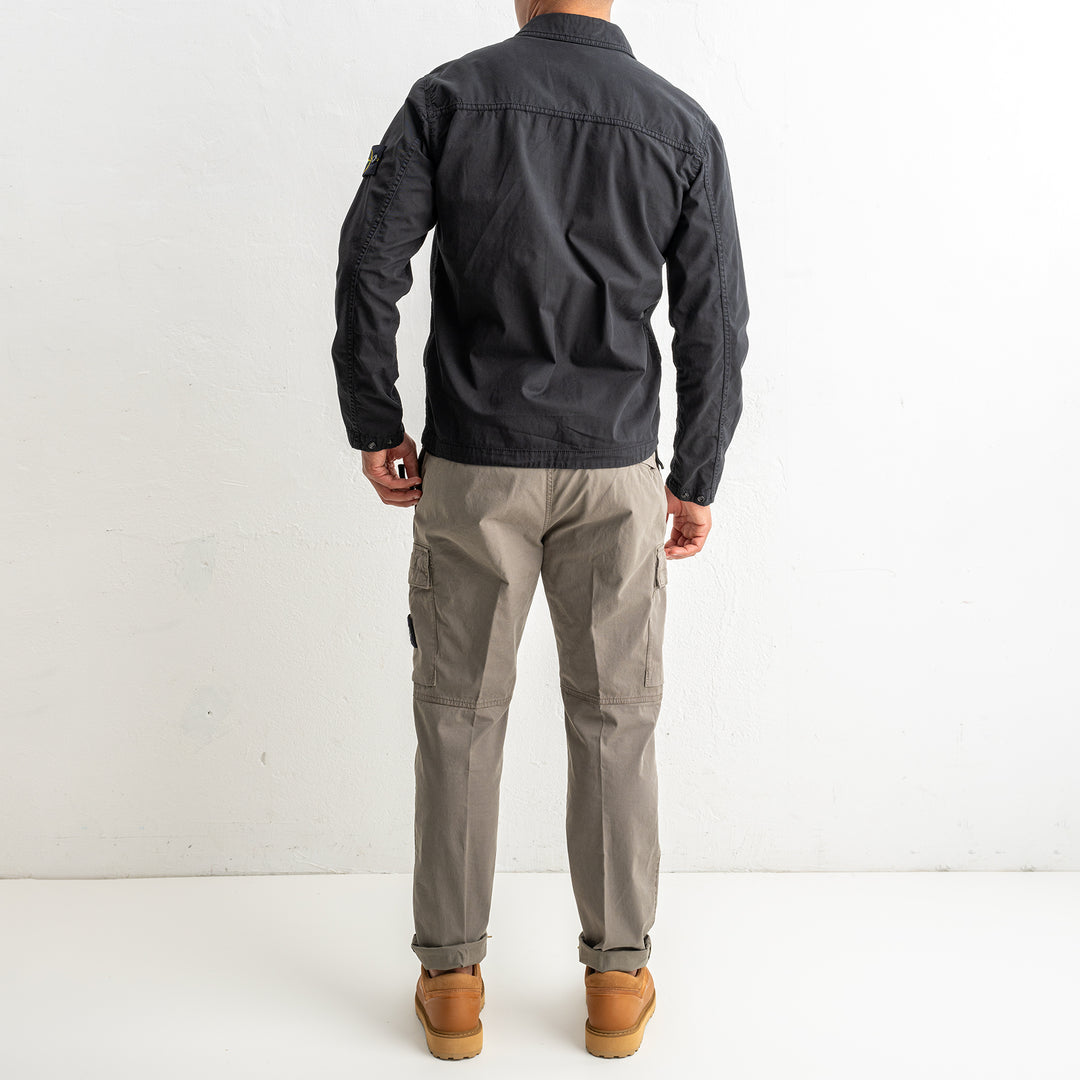 Supima® Cotton Twill Stretch-TC Overshirt 1200003 Black