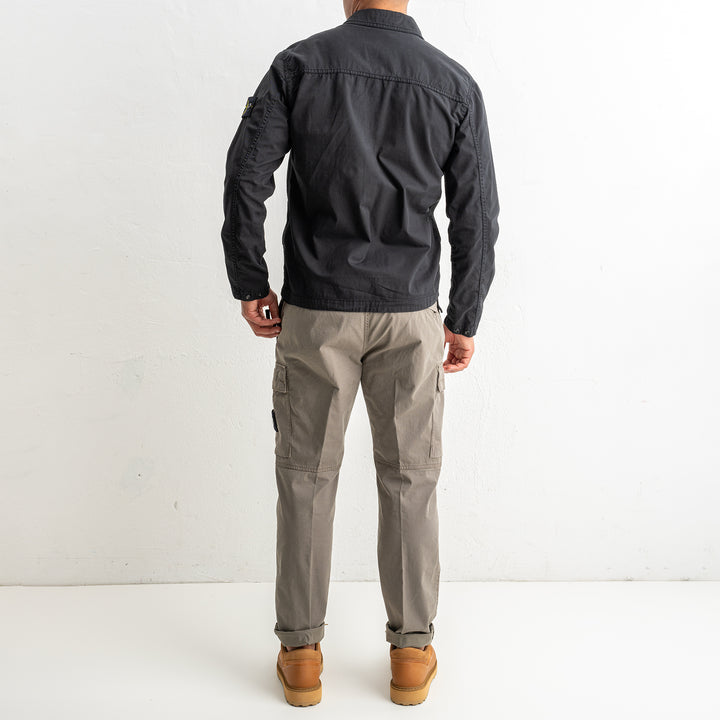 Supima® Cotton Twill Stretch-TC Overshirt 1200003 Black