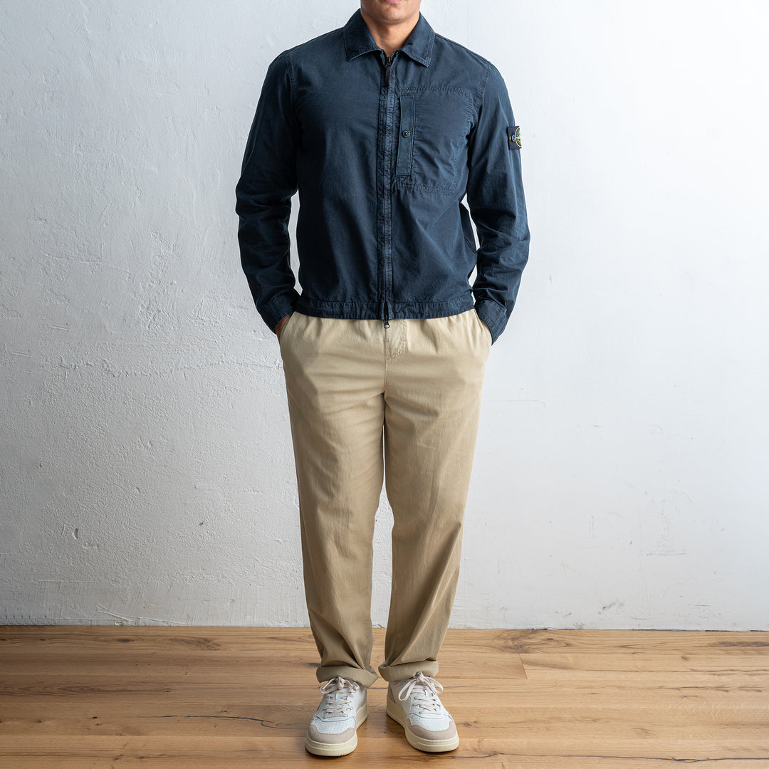 Classic Zip Overshirt Navy Blue