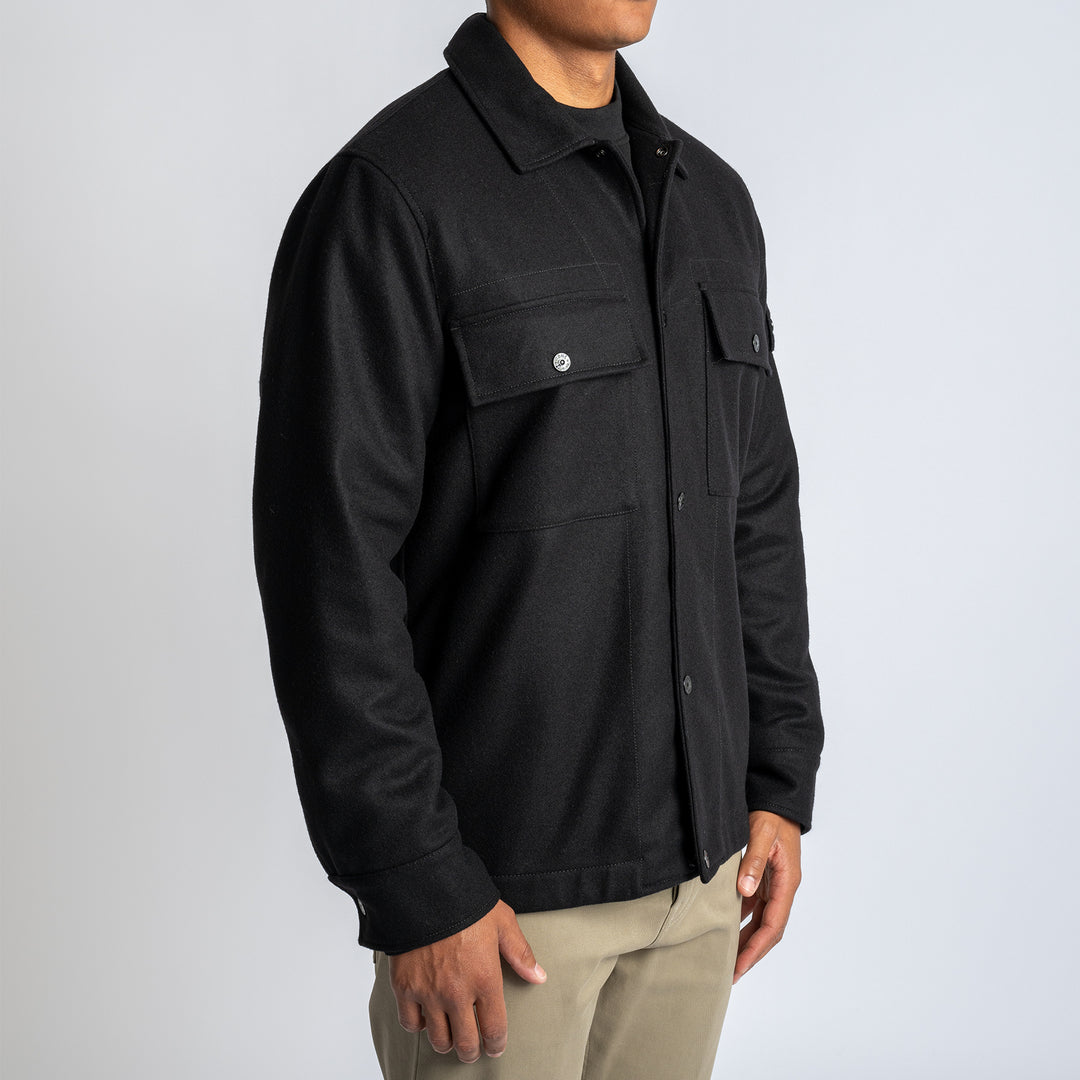 Ghost Button Overshirt Black