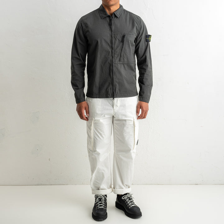 Supima® Cotton Twill Stretch-TC Overshirt 1200003 LEAD GREY
