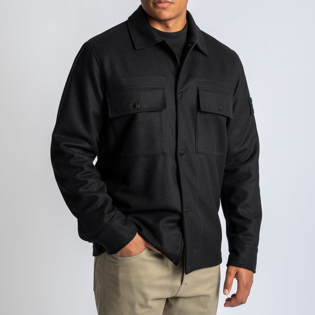 Ghost Button Overshirt Black