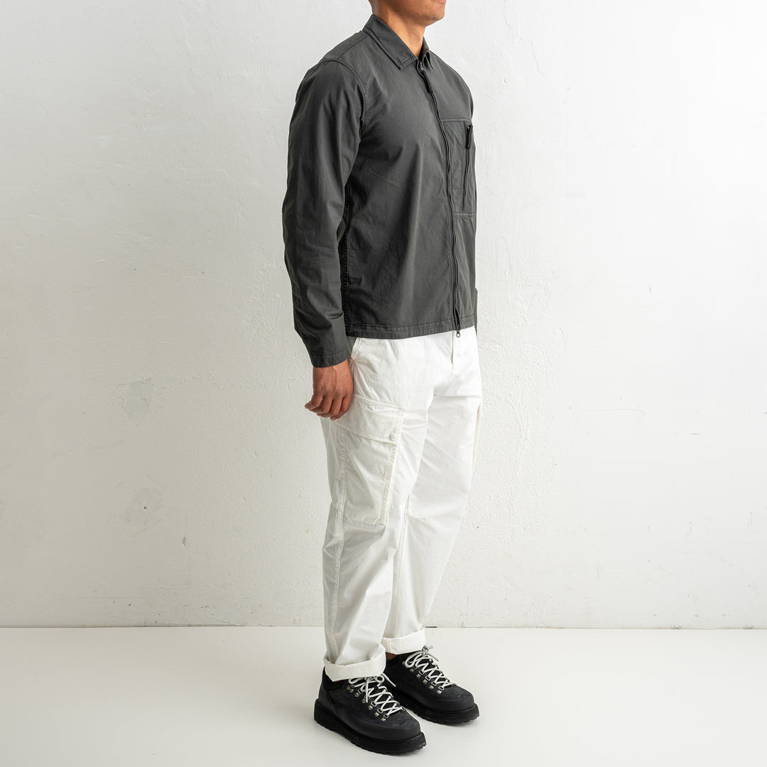 Supima® Cotton Twill Stretch-TC Overshirt 1200003 LEAD GREY