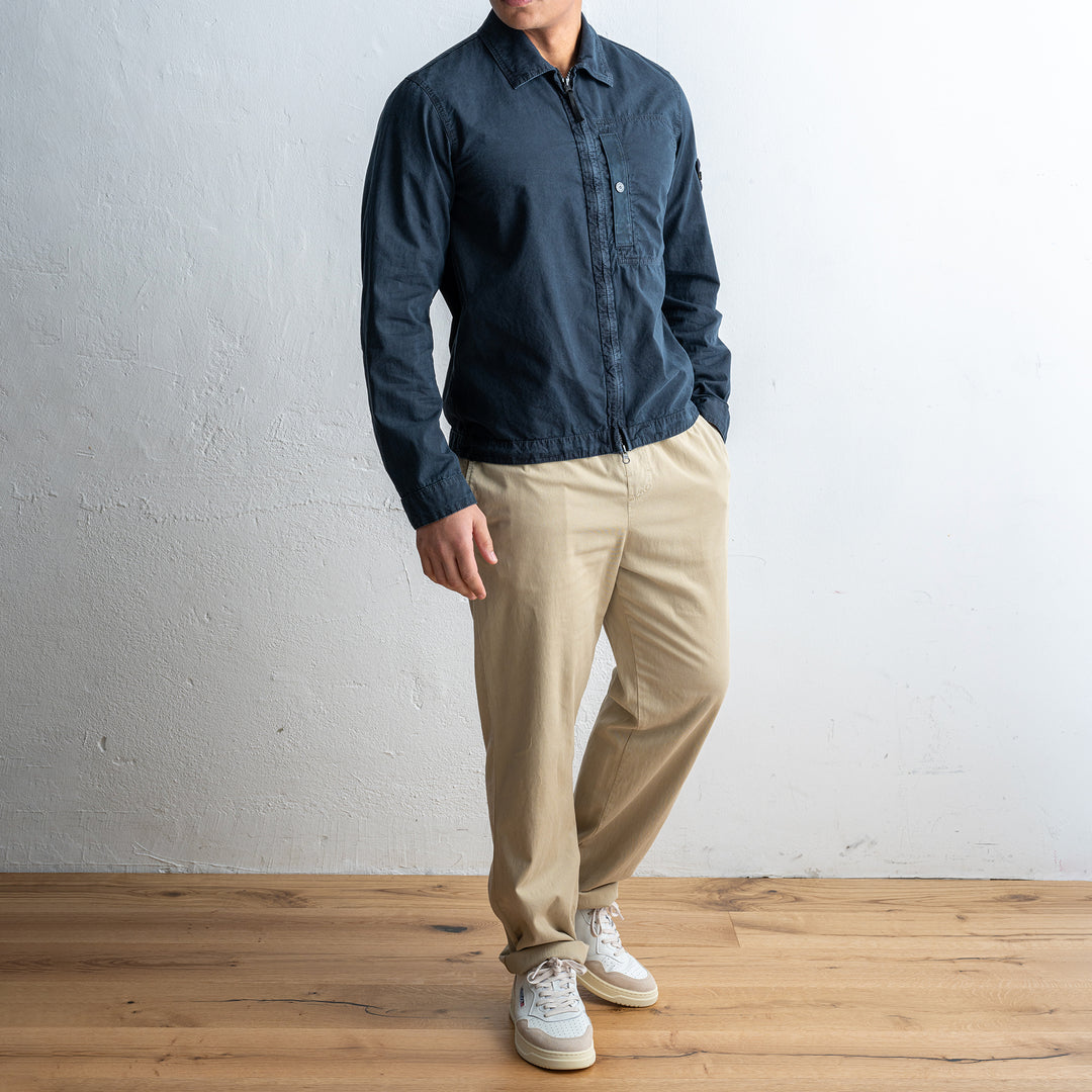 Classic Zip Overshirt Navy Blue