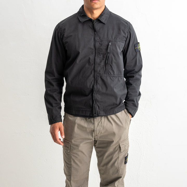 Supima® Cotton Twill Stretch-TC Overshirt 1200003 Black