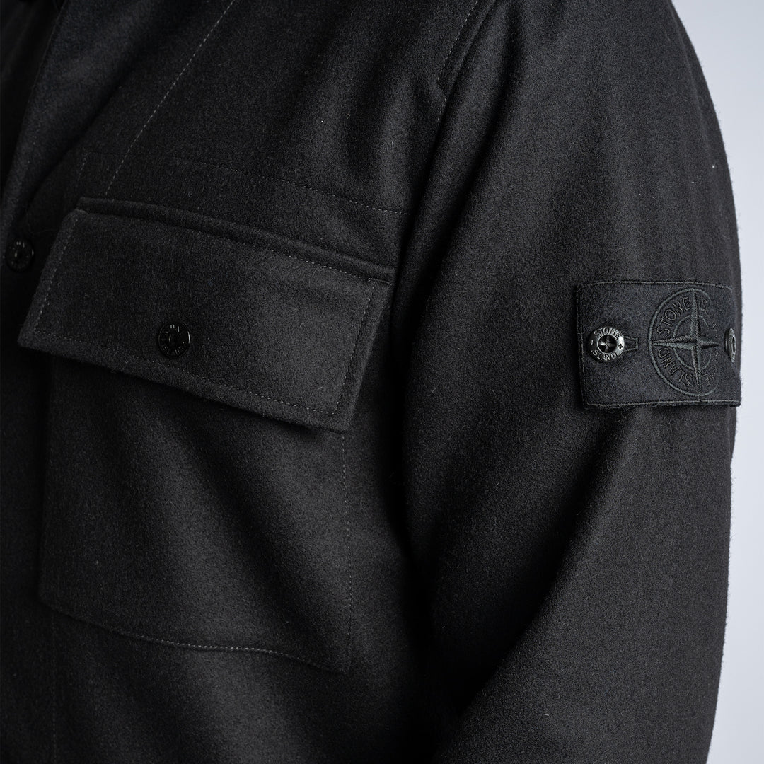 Ghost Button Overshirt Black