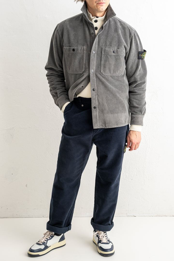 Organic Cotton Corduroy Overshirt 1200012 CEMENT