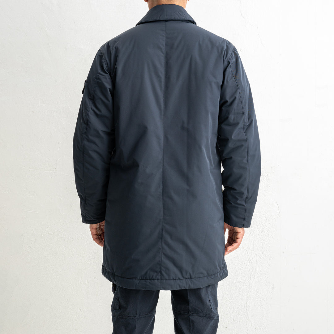 Micro Twill Long Coat 7100007 Navy Blue