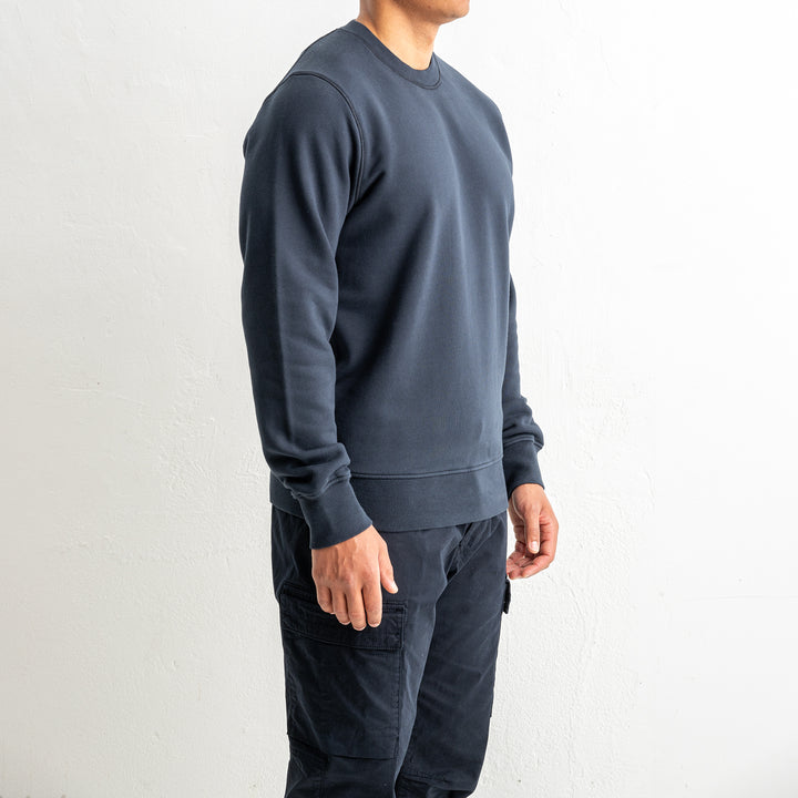 Organic Cotton Fleece Crewneck 6100060 Navy Blue