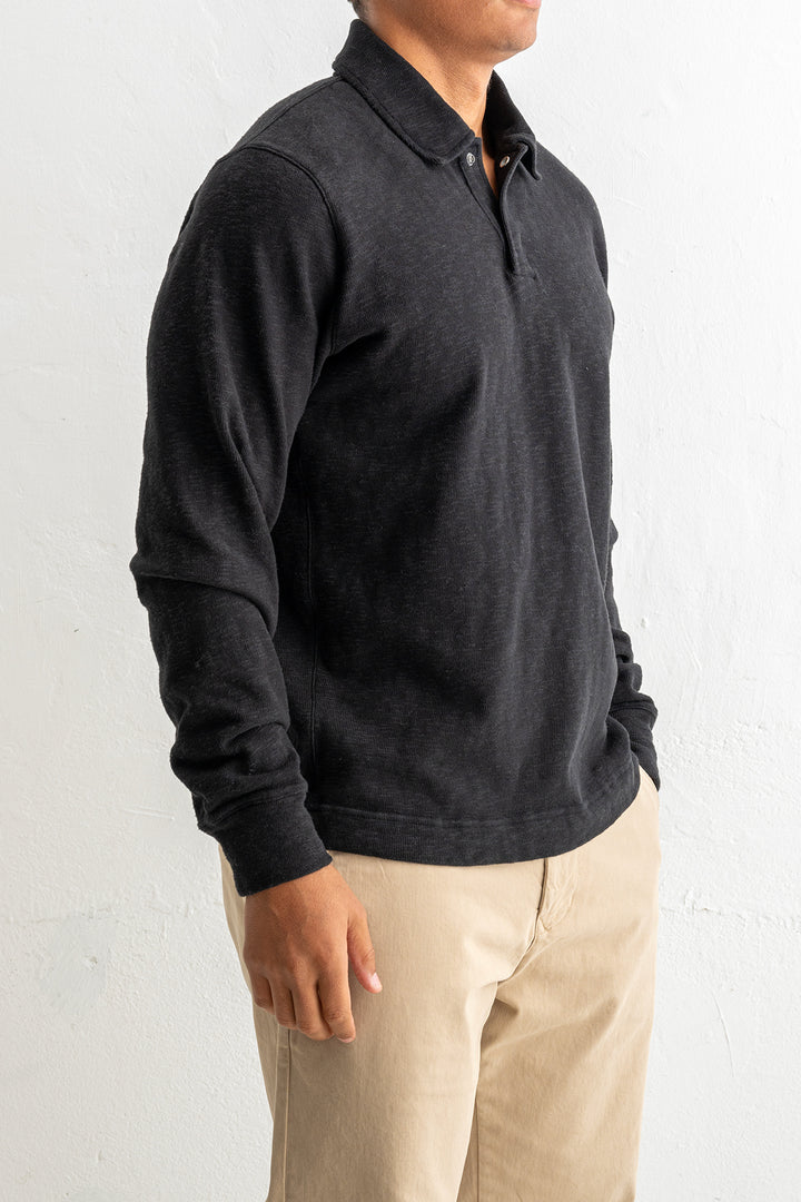 Vanisé Brushed Heavy Cotton Jersey Polo 6100054 Black