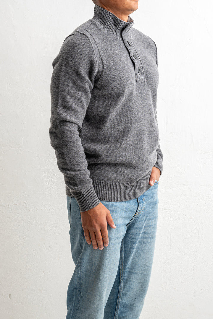 Lambswool Half Zip Sweater 5100040 CEMENT MELANGE