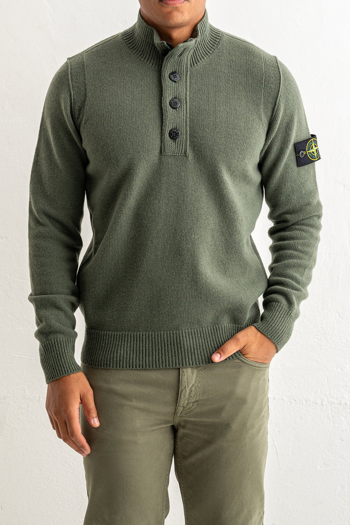 Lambswool Half Zip Sweater 5100040 MILITARY GREEN