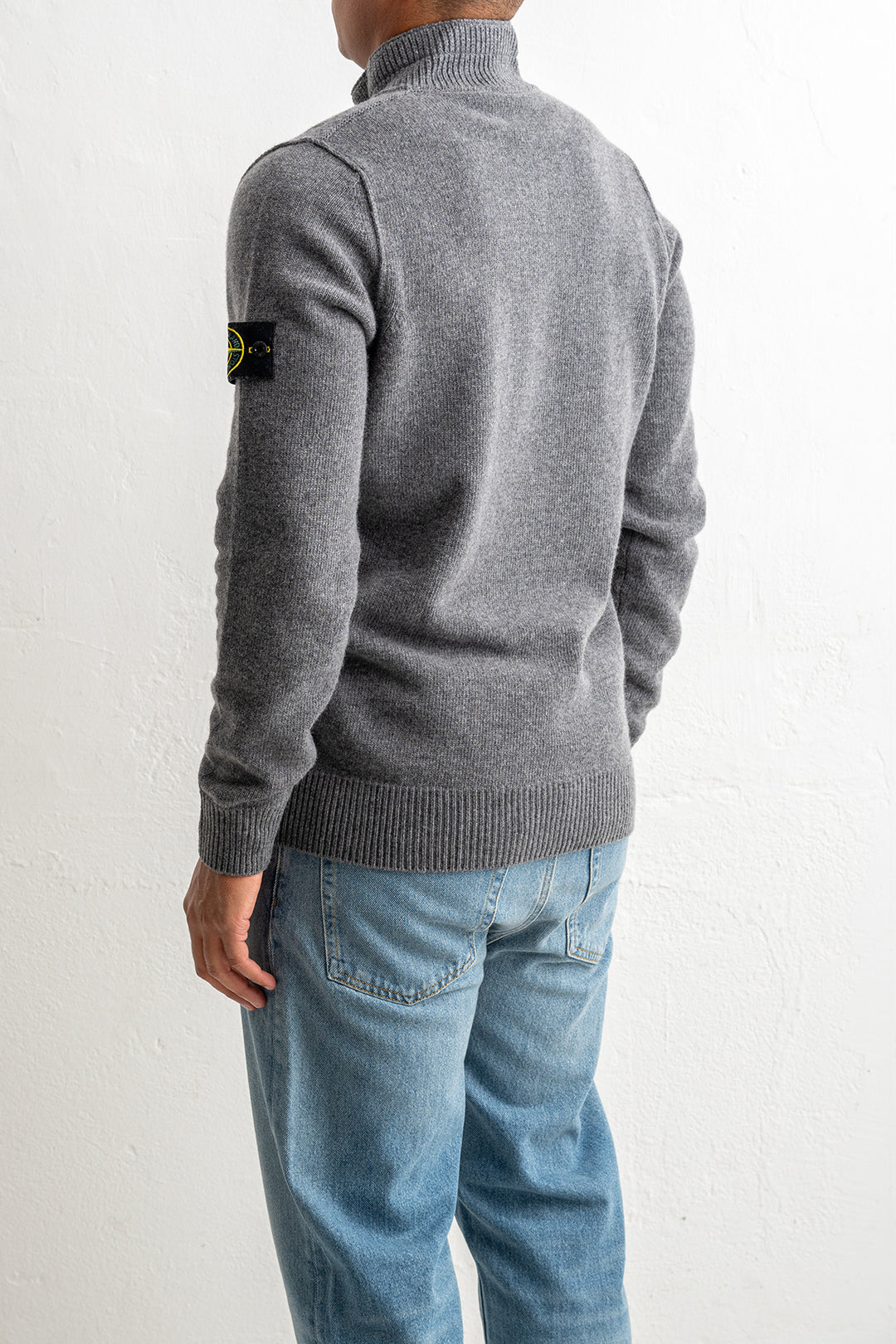 Lambswool Half Zip Sweater 5100040 CEMENT MELANGE