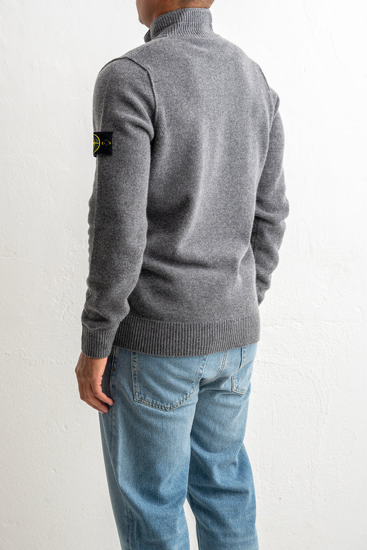 Lambswool Half Zip Sweater 5100040 CEMENT MELANGE