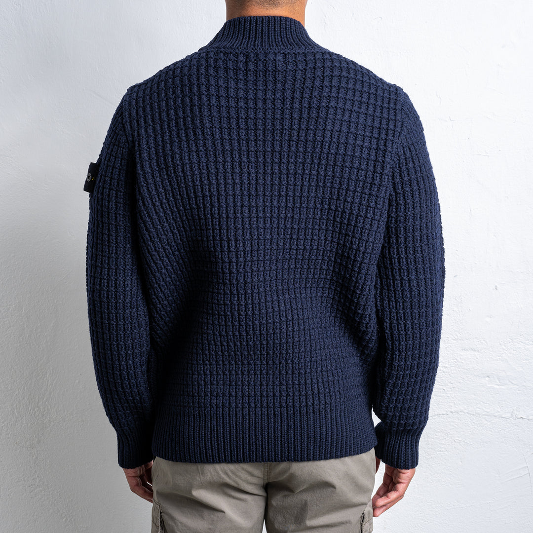 Classic Roundneck Wool Sweater Navy Blue