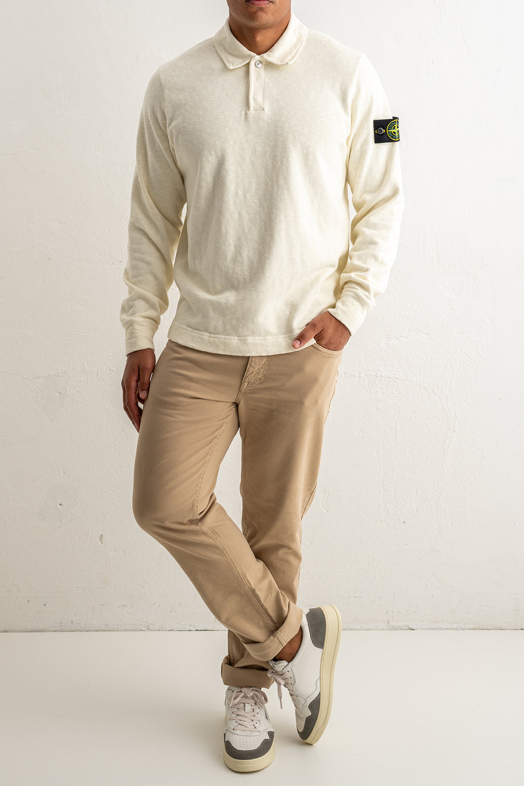 Vanisé Brushed Heavy Cotton Jersey Polo 6100054 IVORY
