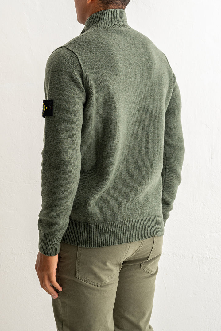 Lambswool Half Zip Sweater 5100040 MILITARY GREEN