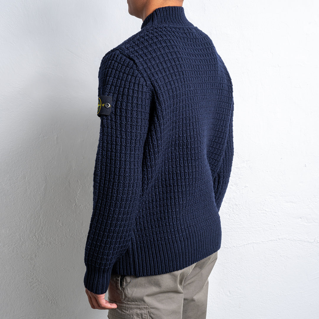 Classic Roundneck Wool Sweater Navy Blue