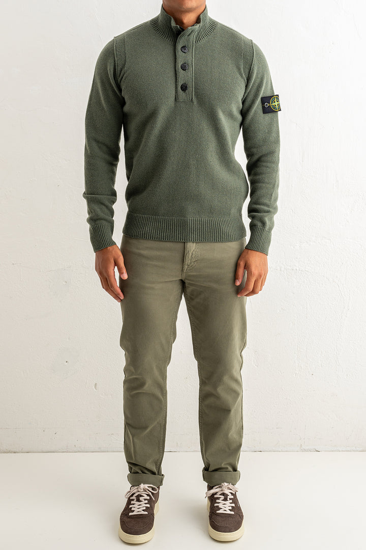 Lambswool Half Zip Sweater 5100040 MILITARY GREEN