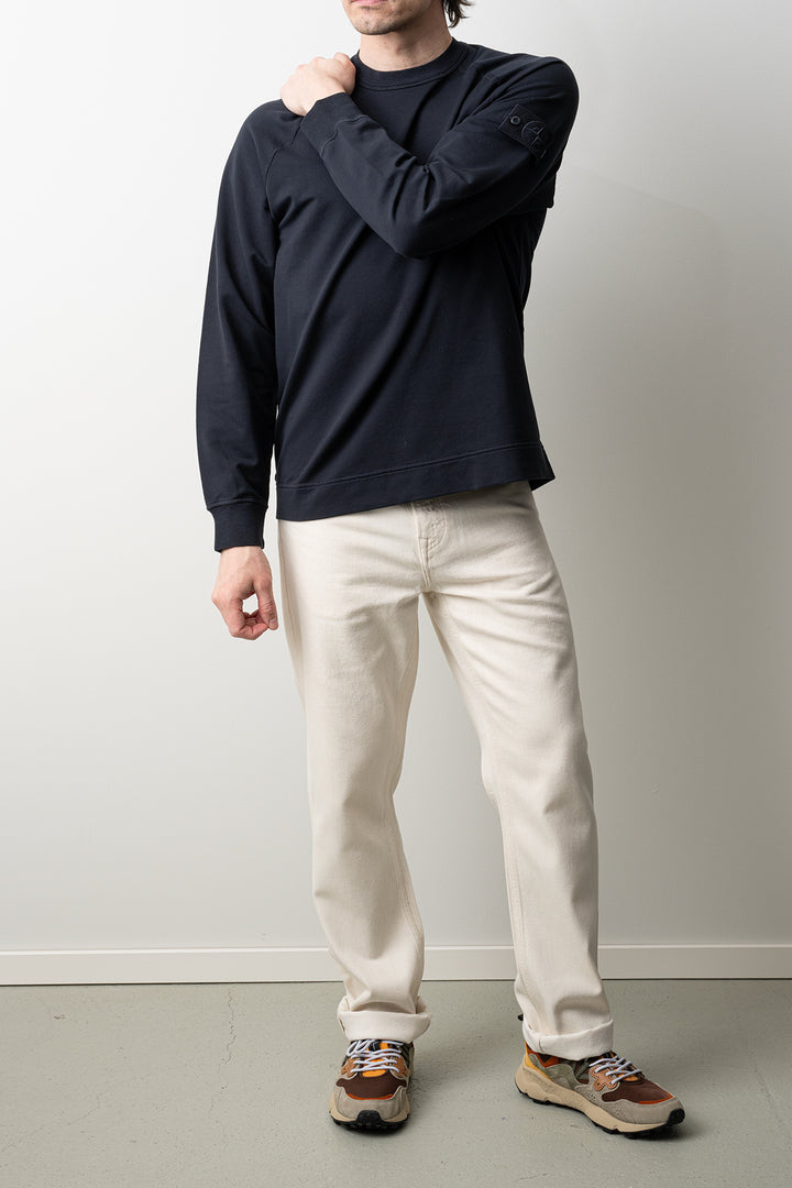 Stretch Cotton Fleece Ghost Sweater 6100064 Navy Blue